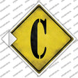 Letter C Xing Novelty Diamond Sticker Decal
