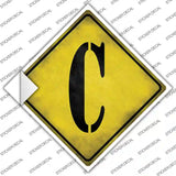 Letter C Xing Novelty Diamond Sticker Decal