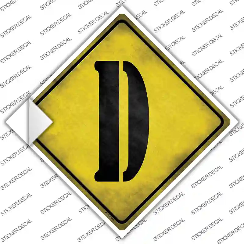 Letter D Xing Novelty Diamond Sticker Decal