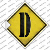 Letter D Xing Novelty Diamond Sticker Decal