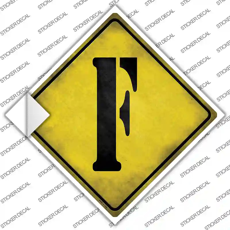 Letter F Xing Novelty Diamond Sticker Decal