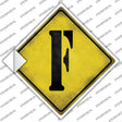 Letter F Xing Novelty Diamond Sticker Decal