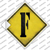 Letter F Xing Novelty Diamond Sticker Decal