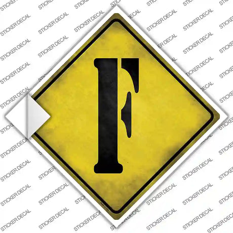 Letter F Xing Novelty Diamond Sticker Decal