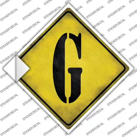 Letter G Xing Novelty Diamond Sticker Decal