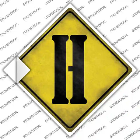 Letter H Xing Novelty Diamond Sticker Decal