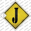 Letter J Xing Novelty Diamond Sticker Decal