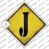 Letter J Xing Novelty Diamond Sticker Decal