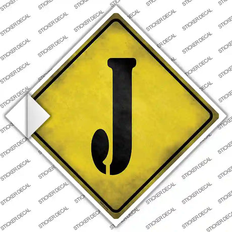 Letter J Xing Novelty Diamond Sticker Decal