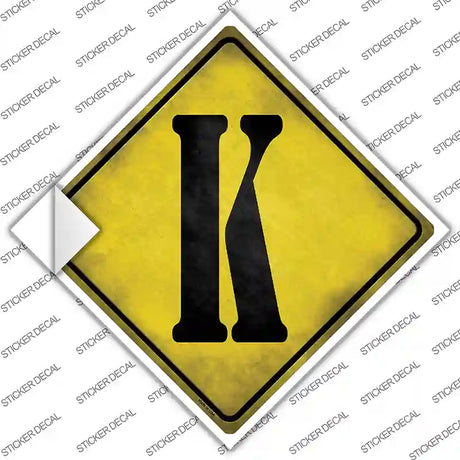 Letter K Xing Novelty Diamond Sticker Decal