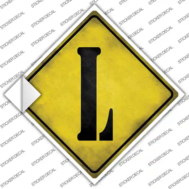 Letter L Xing Novelty Diamond Sticker Decal