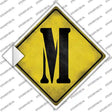 Letter M Xing Novelty Diamond Sticker Decal