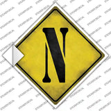 Letter N Xing Novelty Diamond Sticker Decal