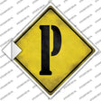 Letter P Xing Novelty Diamond Sticker Decal
