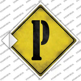 Letter P Xing Novelty Diamond Sticker Decal