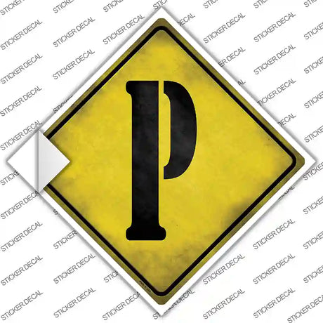 Letter P Xing Novelty Diamond Sticker Decal
