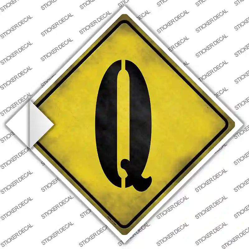Letter Q Xing Novelty Diamond Sticker Decal