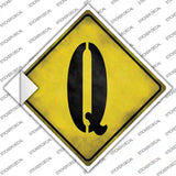 Letter Q Xing Novelty Diamond Sticker Decal