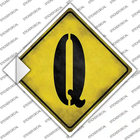 Letter Q Xing Novelty Diamond Sticker Decal