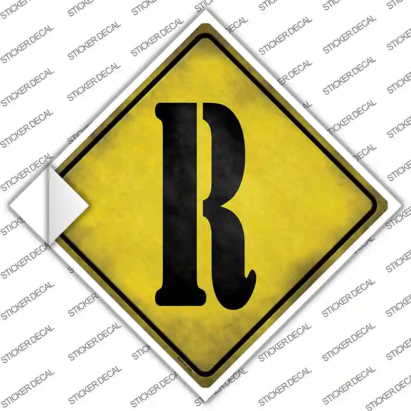 Letter R Xing Novelty Diamond Sticker Decal