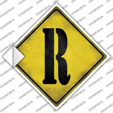 Letter R Xing Novelty Diamond Sticker Decal