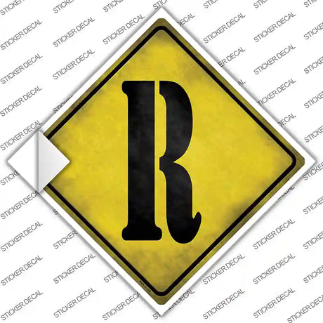 Letter R Xing Novelty Diamond Sticker Decal