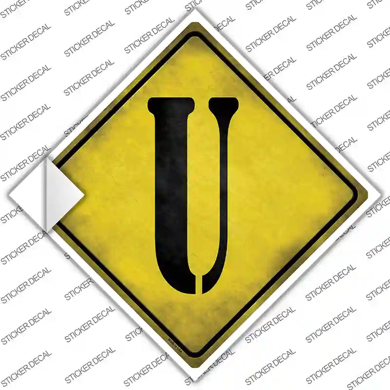 Letter U Xing Novelty Diamond Sticker Decal