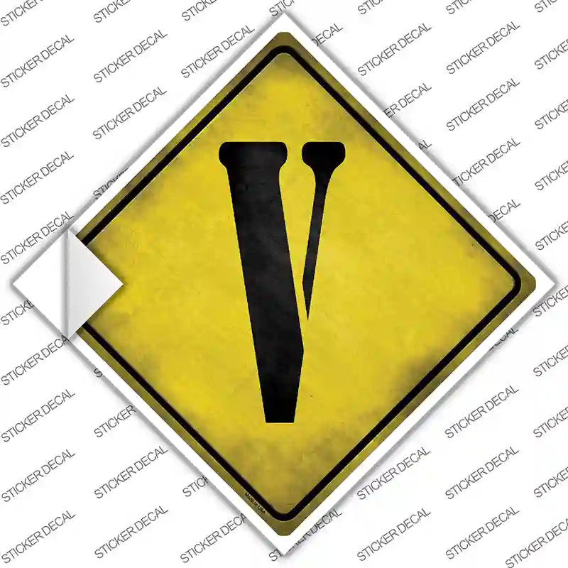 Letter V Xing Novelty Diamond Sticker Decal