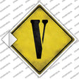 Letter V Xing Novelty Diamond Sticker Decal