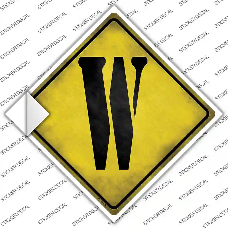 Letter W Xing Novelty Diamond Sticker Decal