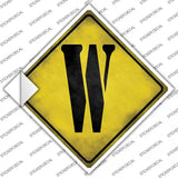 Letter W Xing Novelty Diamond Sticker Decal