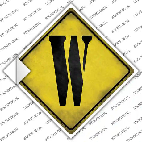 Letter W Xing Novelty Diamond Sticker Decal