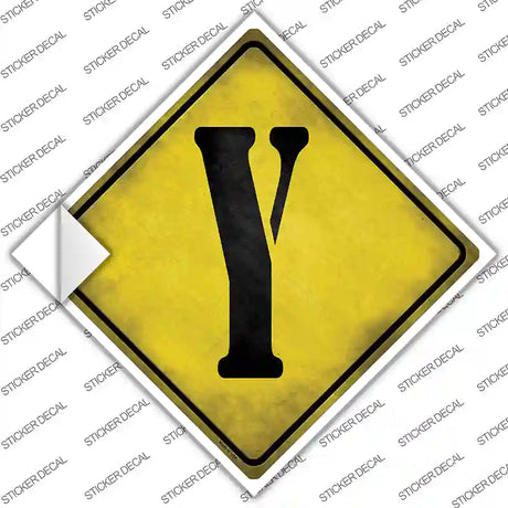 Letter Y Xing Novelty Diamond Sticker Decal