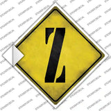 Letter Z Xing Novelty Diamond Sticker Decal