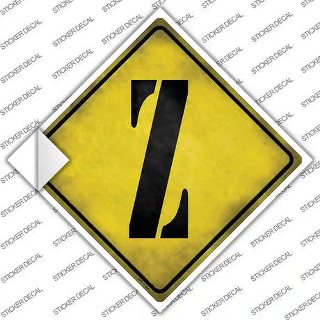 Letter Z Xing Novelty Diamond Sticker Decal