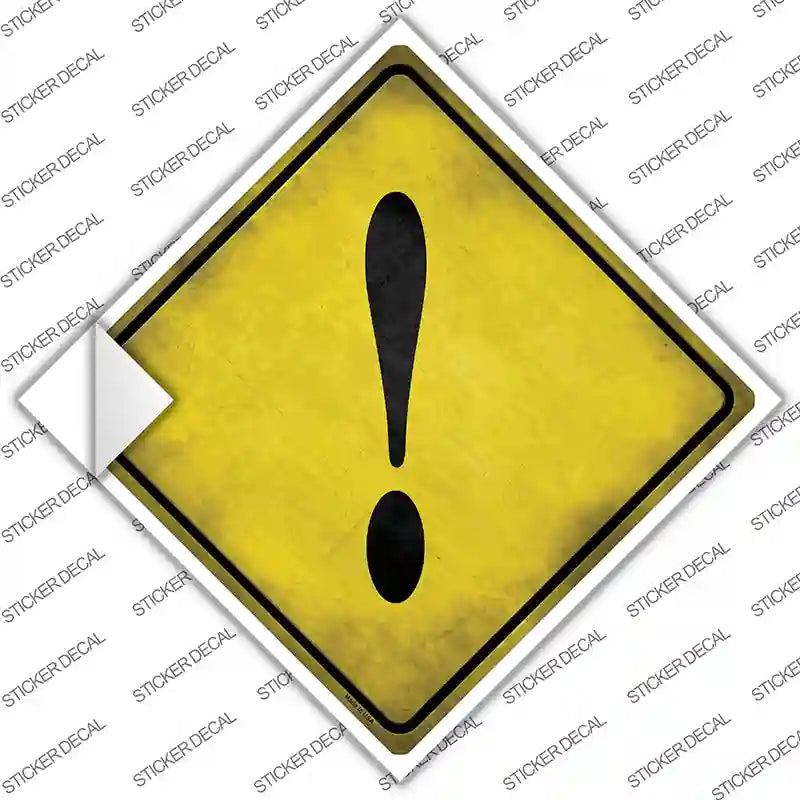 Exclamation Point Xing Novelty Diamond Sticker Decal
