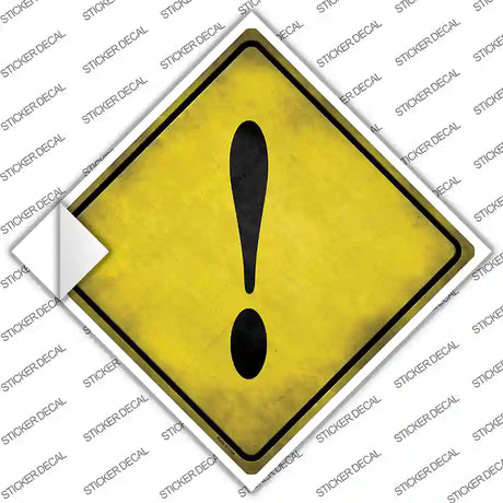 Exclamation Point Xing Novelty Diamond Sticker Decal