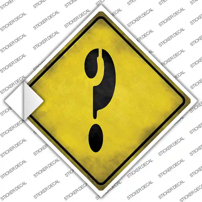 Question Mark Xing Novelty Diamond Sticker Decal
