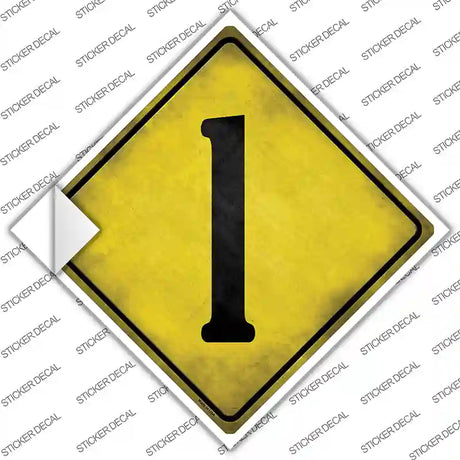Number 1 Xing Novelty Diamond Sticker Decal