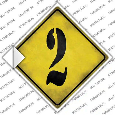 Number 2 Xing Novelty Diamond Sticker Decal