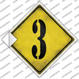 Number 3 Xing Novelty Diamond Sticker Decal