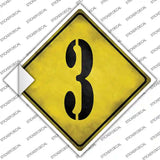 Number 3 Xing Novelty Diamond Sticker Decal