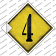 Number 4 Xing Novelty Diamond Sticker Decal
