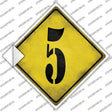 Number 5 Xing Novelty Diamond Sticker Decal