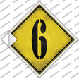 Number 6 Xing Novelty Diamond Sticker Decal
