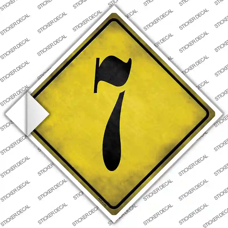 Number 7 Xing Novelty Diamond Sticker Decal