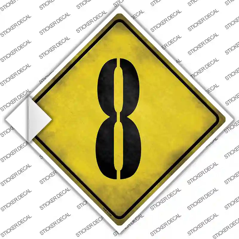 Number 8 Xing Novelty Diamond Sticker Decal