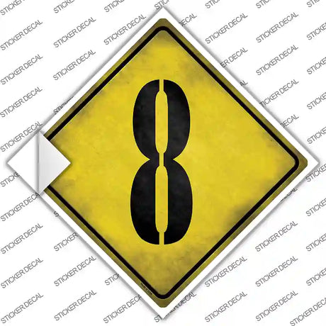 Number 8 Xing Novelty Diamond Sticker Decal