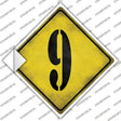 Number 9 Xing Novelty Diamond Sticker Decal