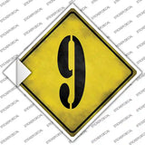 Number 9 Xing Novelty Diamond Sticker Decal
